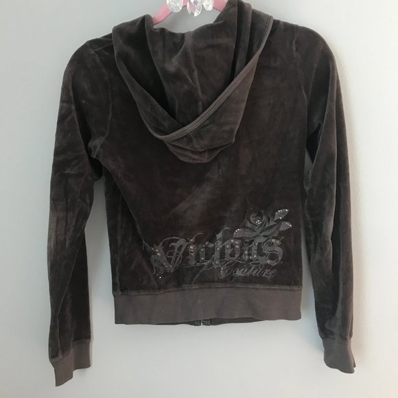 Juicy Couture Jackets & Blazers - Juicy Couture Velour Zip Up Hoodie SZ S Bling